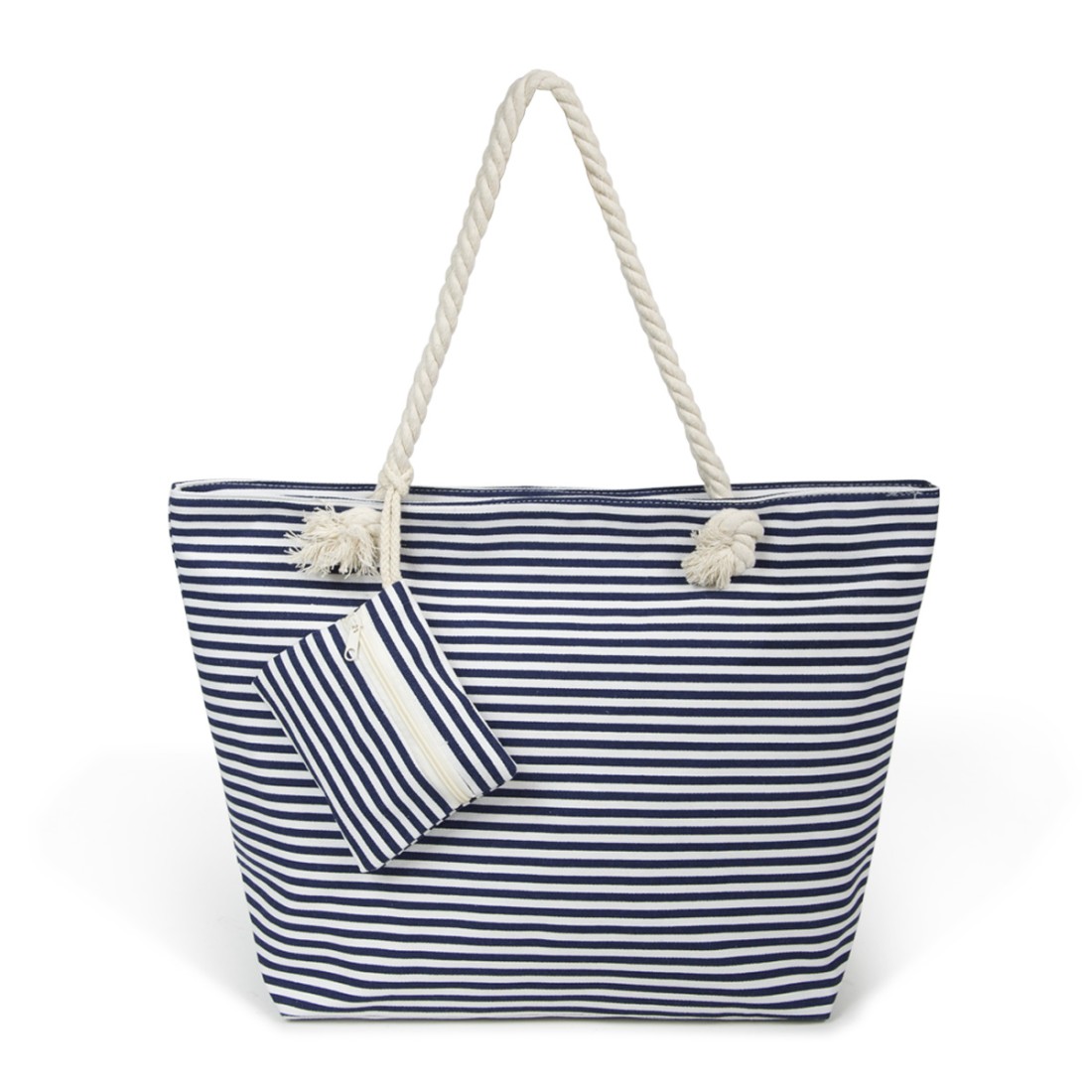 SAC PLAGE + POCHETTE RAYE MARINE