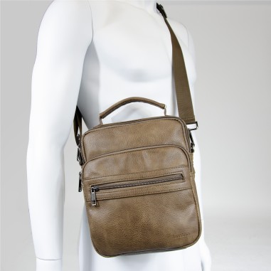 Léo - Sacoche Homme Marron avec 4 poches zippées
