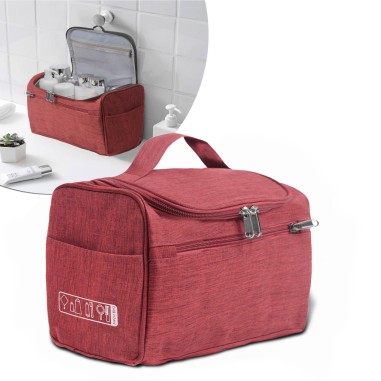 Vanity- trousse de toilette à pendre - rouge chiné