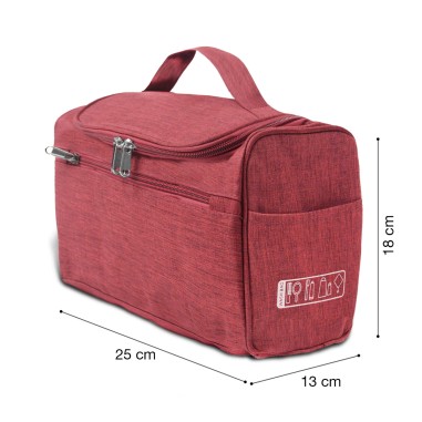 Vanity- trousse de toilette à pendre - rouge chiné