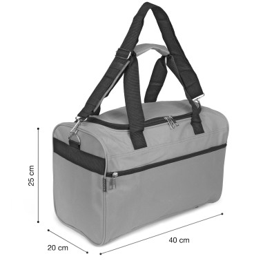 SAC VOYAGE LOW COST TEXTILE PETIT MODELE (Gris)