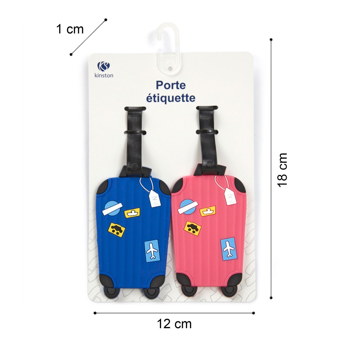Lot de 2 porte-étiquettes - Motif "Valise" pour étiquettage de bagage