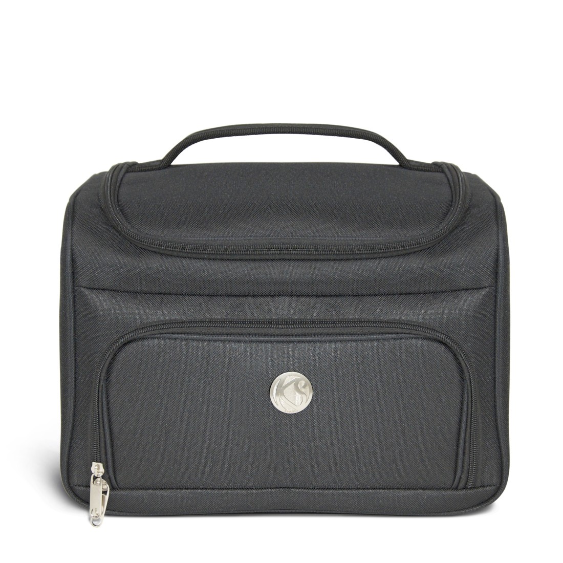 BRUXELLES - SET DE 3 VANITYS TEXTILE, MULTIPOCHES ZIPPÉES - NOIR