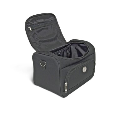 BRUXELLES - SET DE 3 VANITYS TEXTILE, MULTIPOCHES ZIPPÉES - NOIR