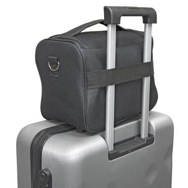 BRUXELLES - SET DE 3 VANITYS TEXTILE, MULTIPOCHES ZIPPÉES - NOIR