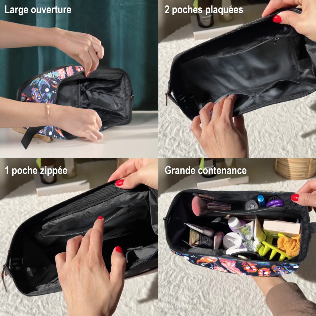 TROUSSE DE TOILETTE TEXTILE IMPRIME