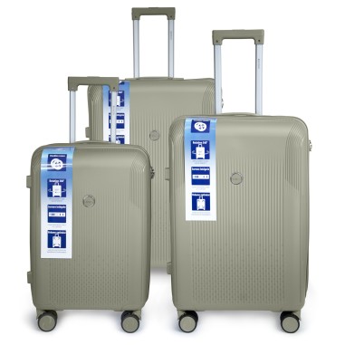 SET DE 3 VALISES PP 8 ROUES
