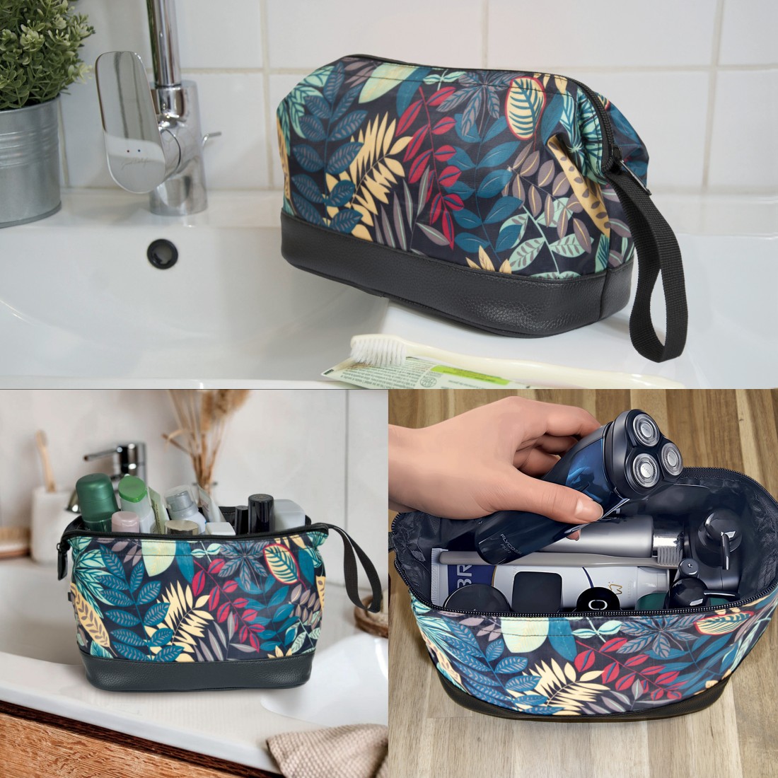 TROUSSE DE TOILETTE TEXTILE IMPRIME
