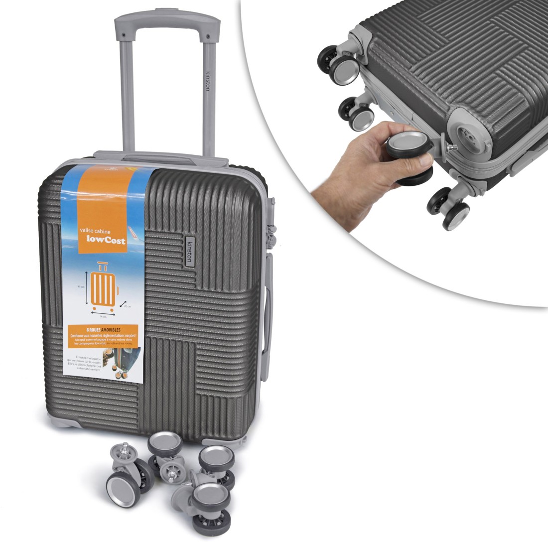 SET DE 4 VALISES ABS BICOLORE