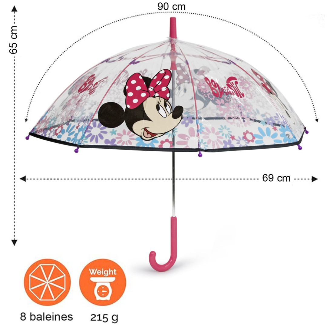 PARAPLUIE MINNIE TRANSPARENT