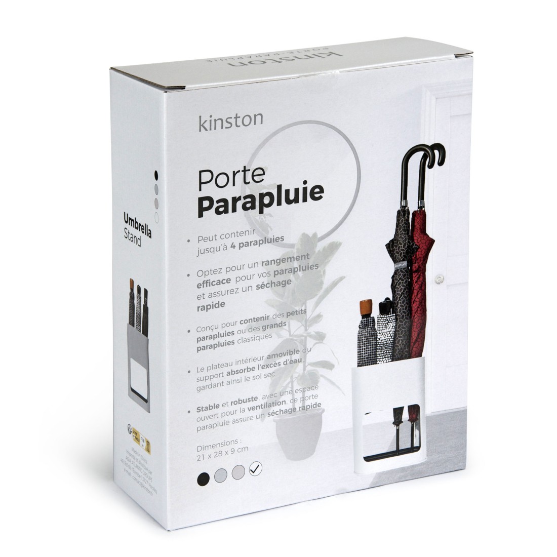 Porte-parapluie blanc pour 4 parapluies