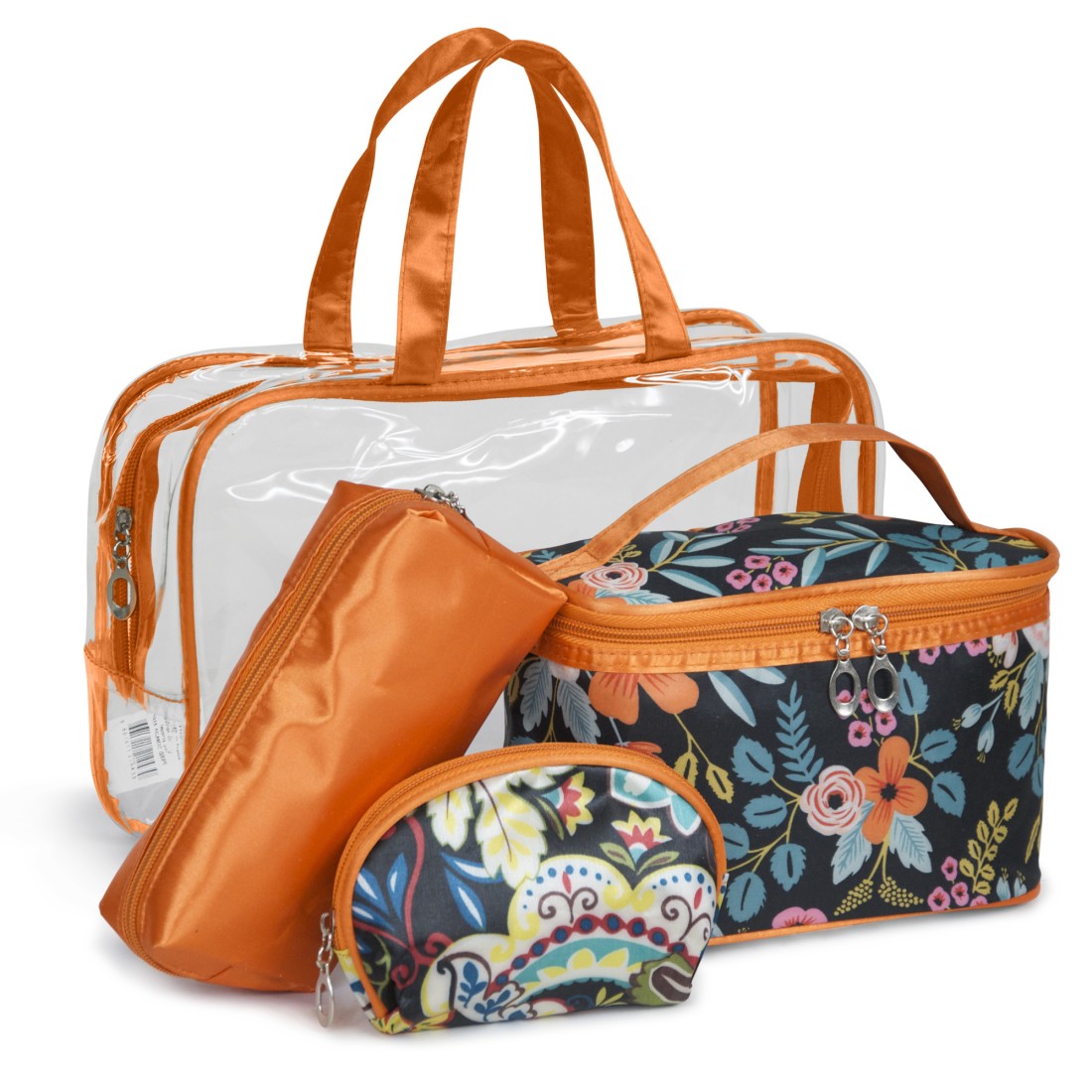 SET SAC PVC TRANSPARENT + 1 TROUSSE + 1 PORTE-MONNAIE + 1 MINI VANITY