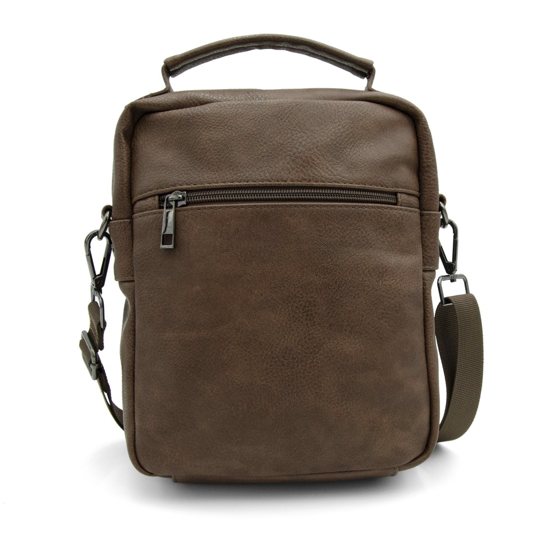 Léo - Sacoche Homme Marron avec 4 poches zippées