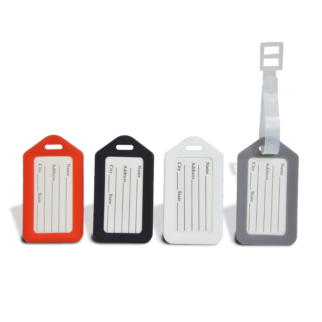 Lot de 4 porte-étiquettes pour bagages - 4 coloris