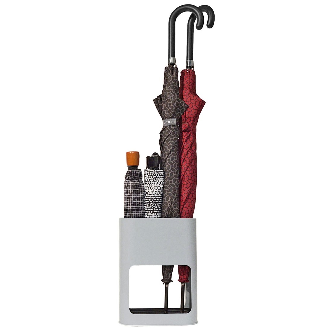 Porte-parapluie gris pour 4 parapluies