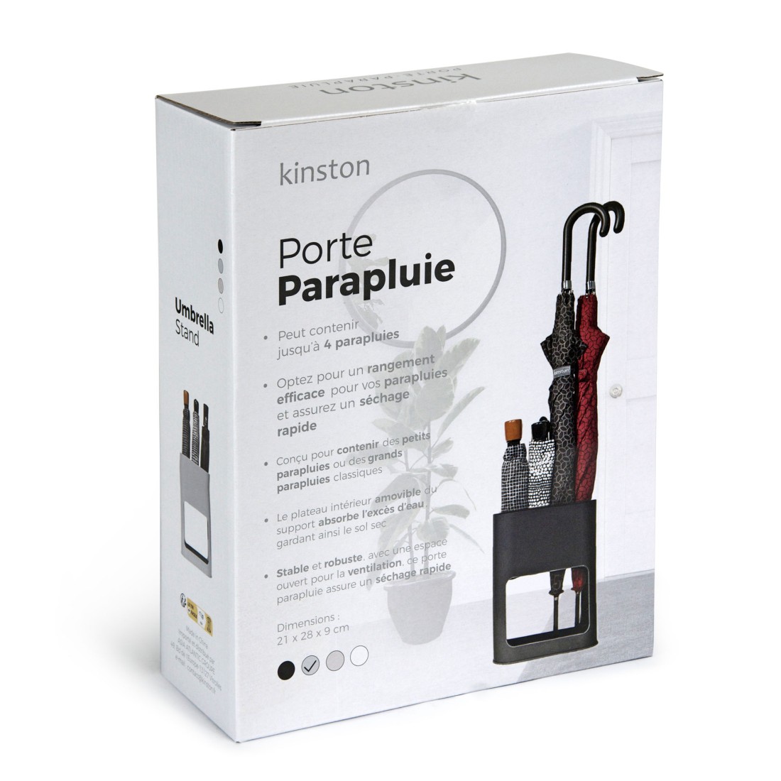 Porte-parapluie gris pour 4 parapluies